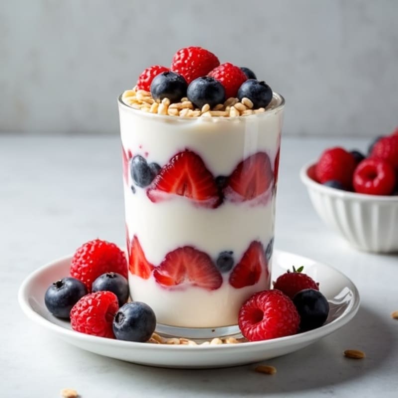 Greek Yogurt Protein Parfait with Berries and Almonds