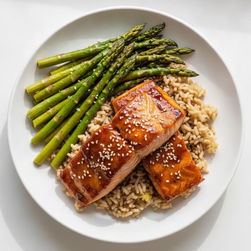 Teriyaki Glazed Salmon with Asparagus