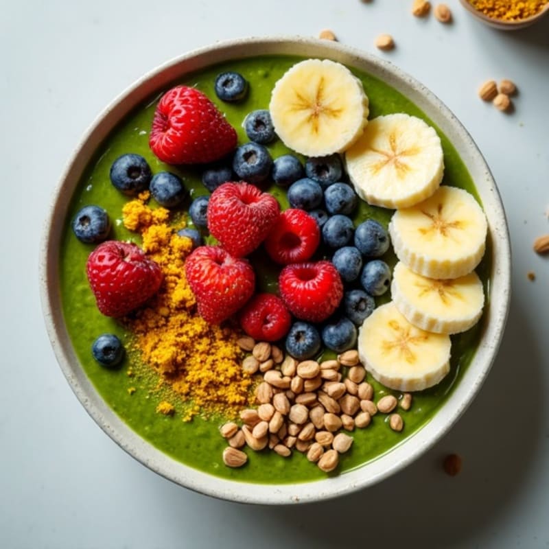 Berry-Turmeric Green Smoothie Bowl