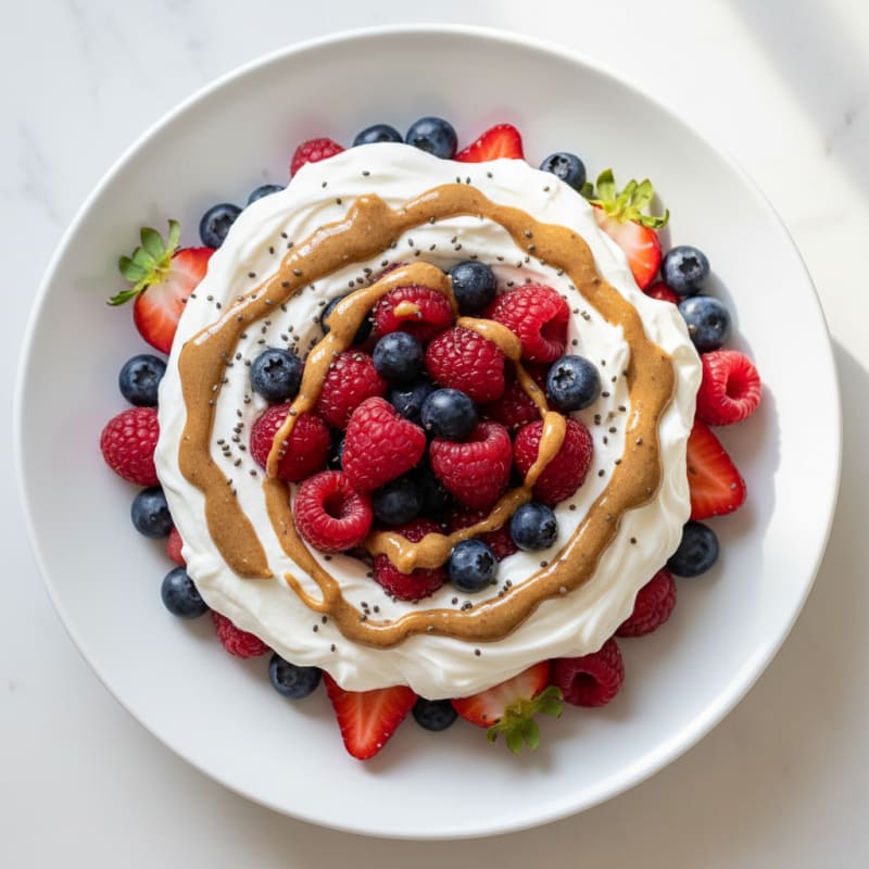 Greek Yogurt Protein Parfait with Berries and Almond Butter
