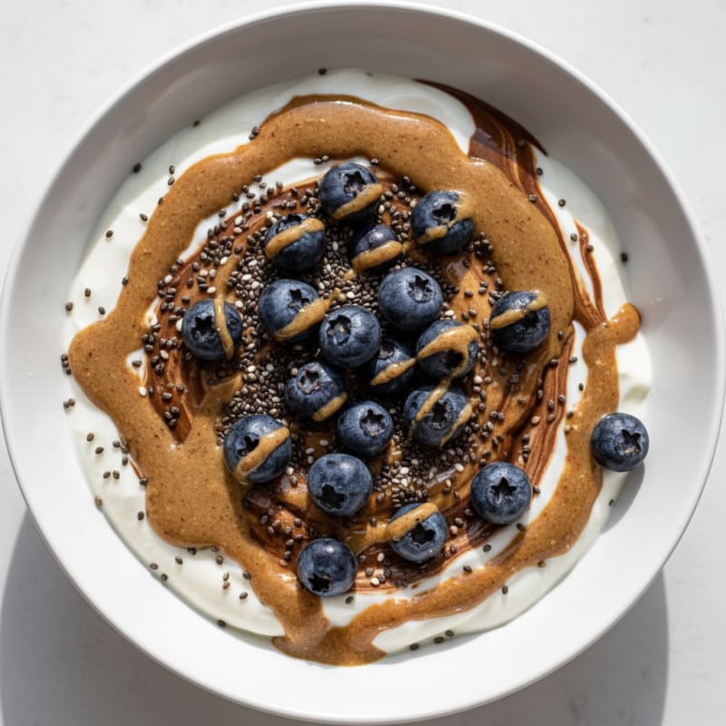 Creamy Greek Yogurt Bowl with Chocolate Protein and Chia Seeds