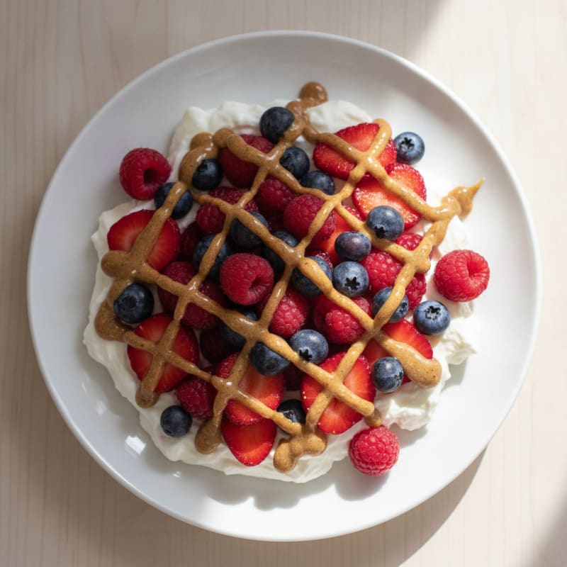 Greek Yogurt Protein Parfait with Mixed Berries and Almond Butter