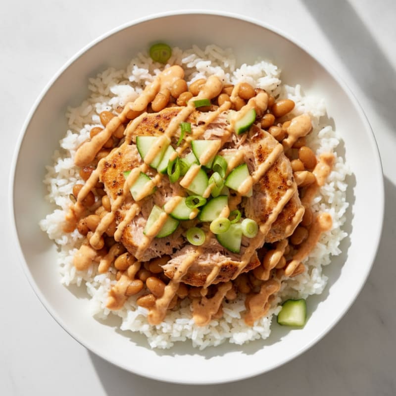 Spicy Tuna, Pinto Bean, and Rice Bowl
