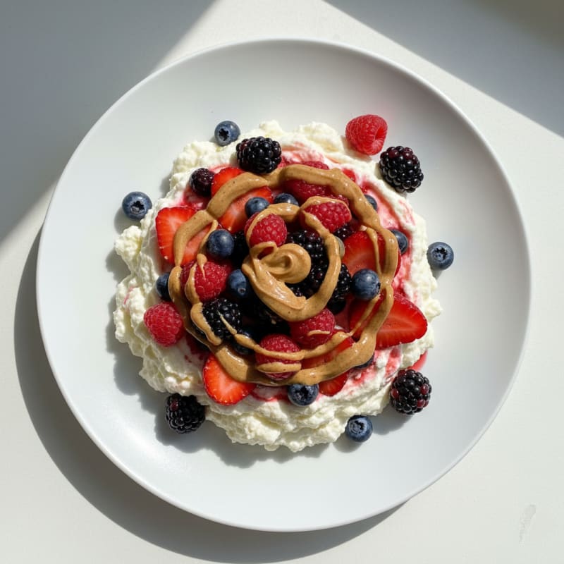 Creamy Greek Yogurt Protein Mousse with Mixed Berries