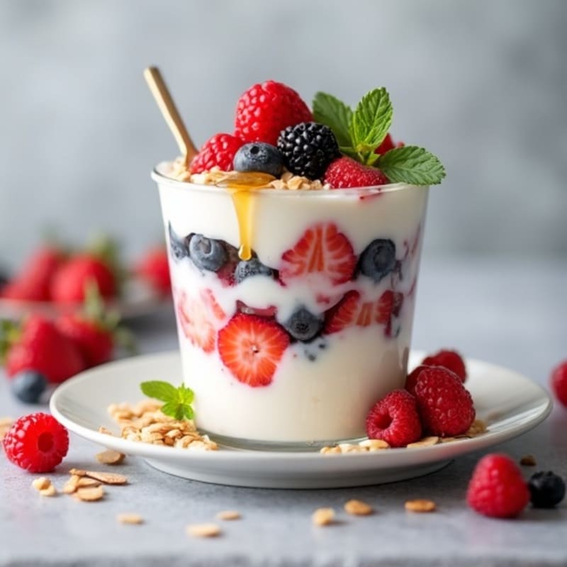 Creamy Greek Yogurt Protein Parfait with Berries