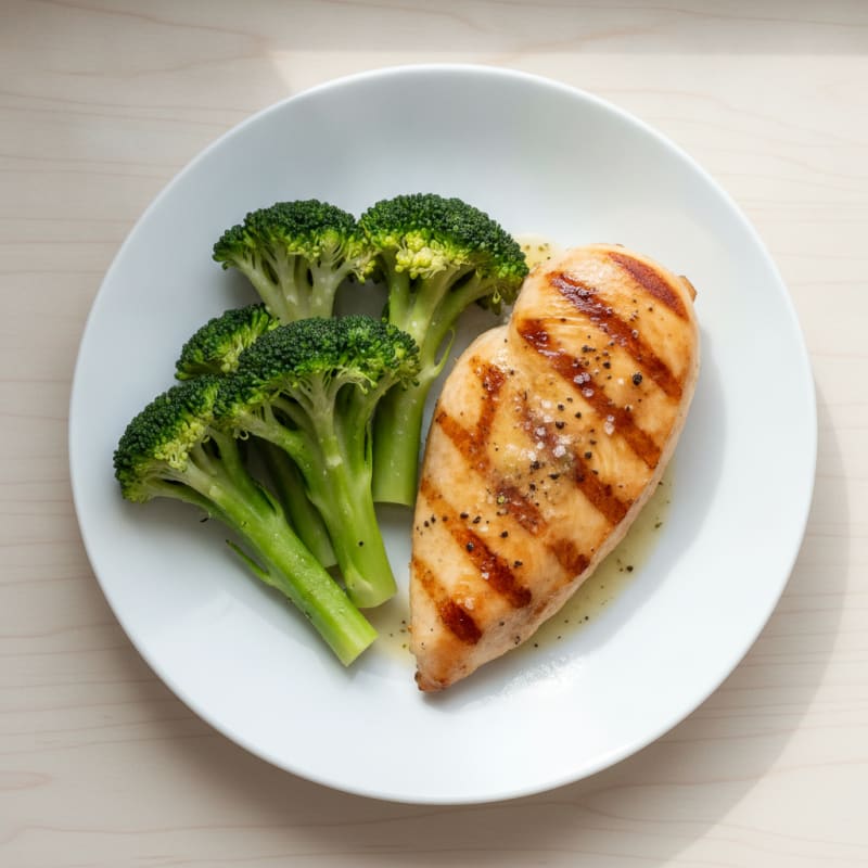 Grilled Chicken Breast with Steamed Broccoli