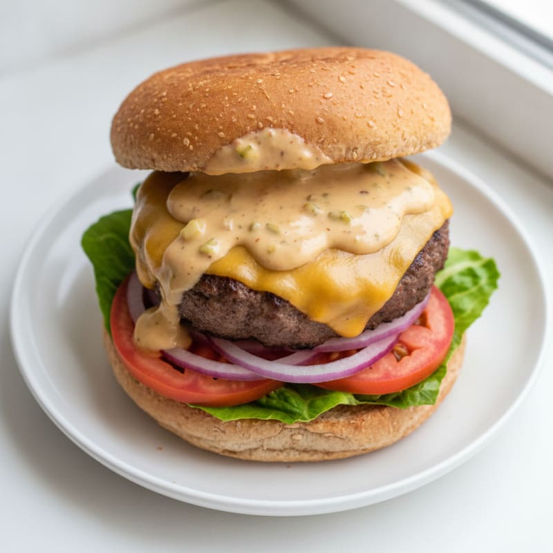 Classic Beef Cheeseburger with Secret Sauce