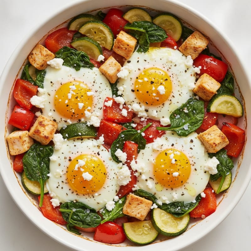 Baked Eggs with Roasted Vegetables