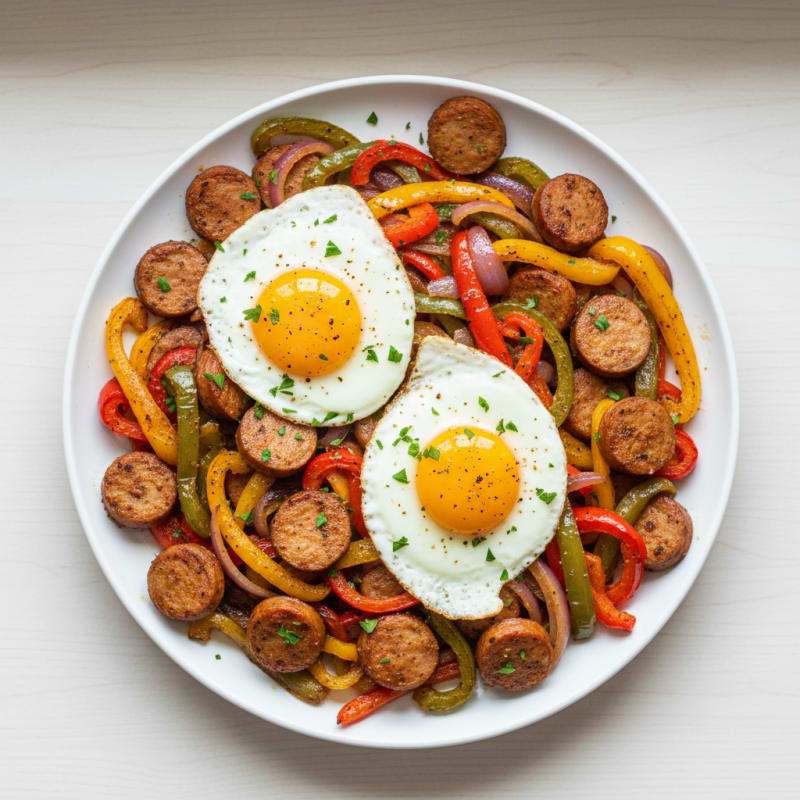 Sheet Pan Sausage and Pepper Hash