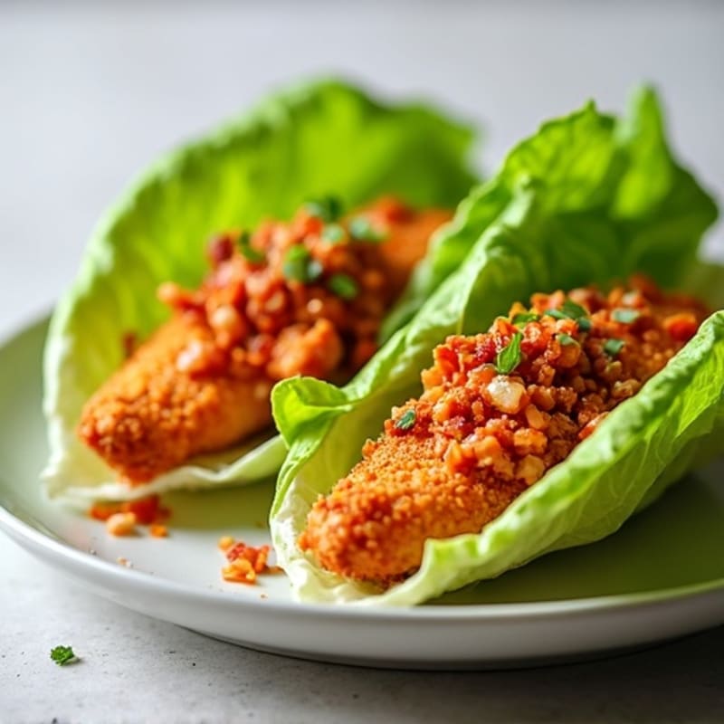 Crispy Buffalo Chicken Lettuce Wraps