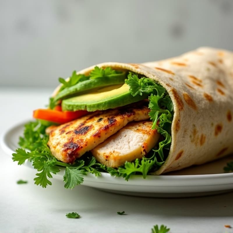 Grilled Herb Chicken and Avocado Wrap