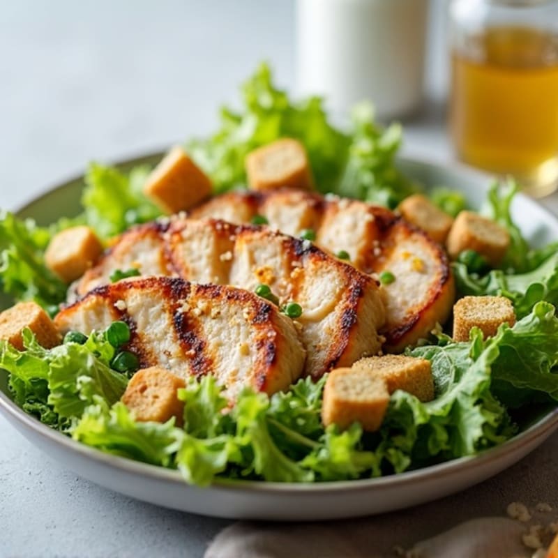 Grilled Chicken and Crispy Romaine Caesar Salad