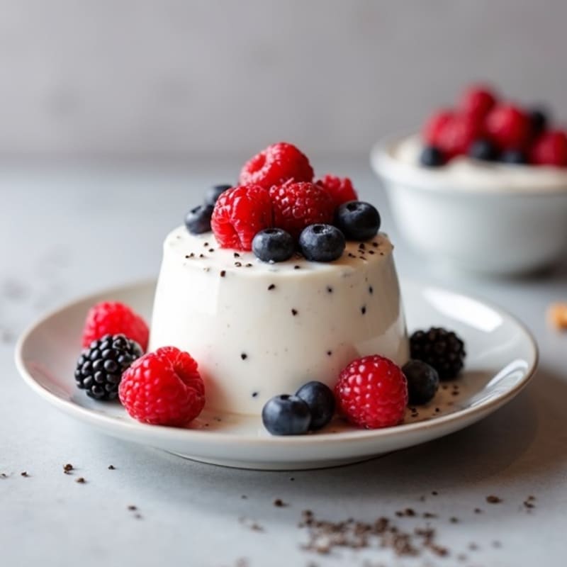 Greek Yogurt Protein Mousse with Mixed Berries
