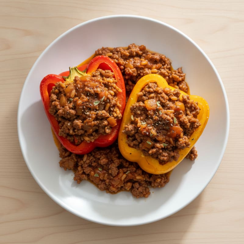 Beef and Rice Stuffed Bell Peppers