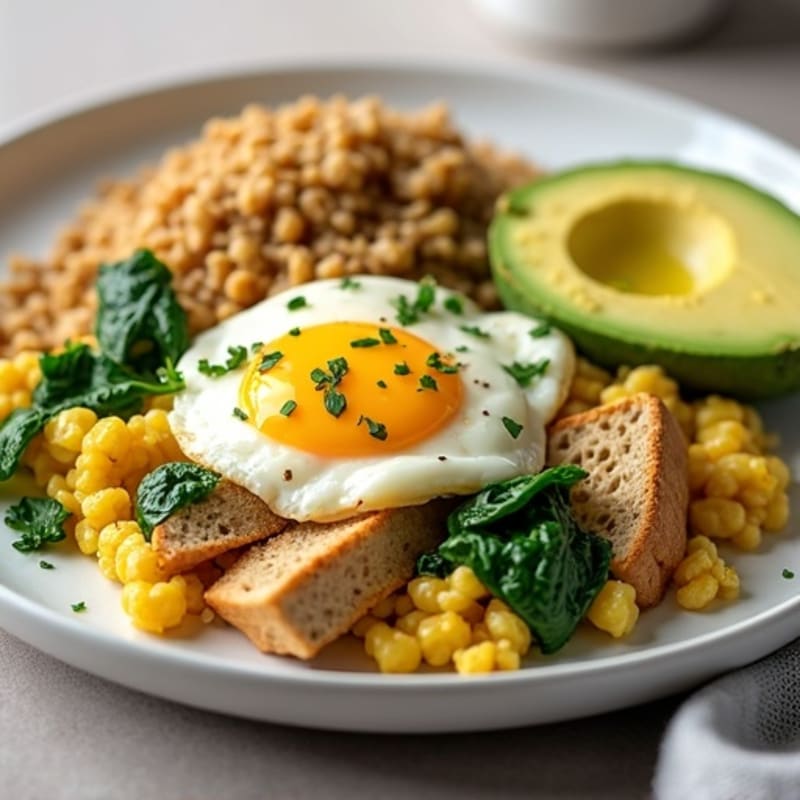 Egg White Scramble with Roasted Turkey and Spinach