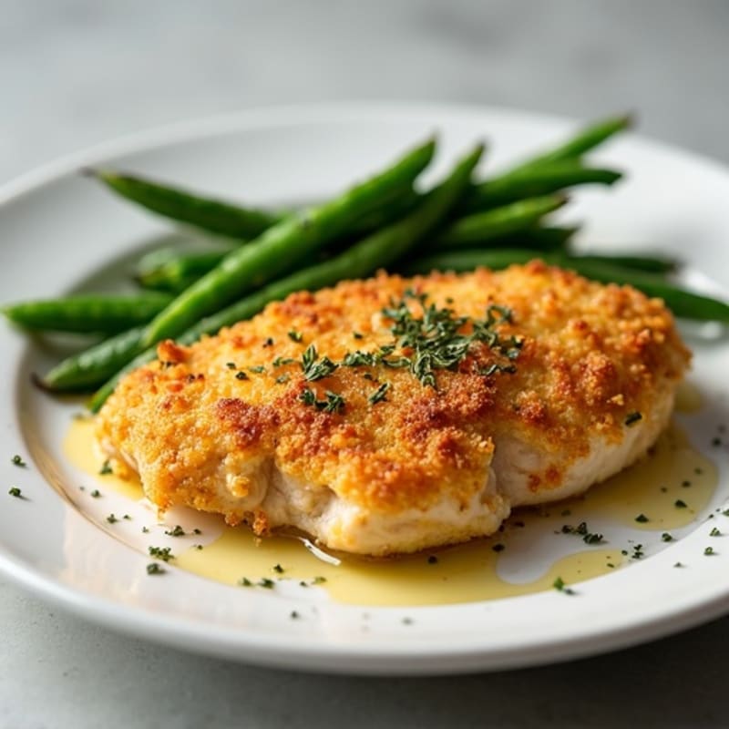 Crispy Oven-Baked Chicken with Tangy Yogurt Marinade and Roasted Green Beans