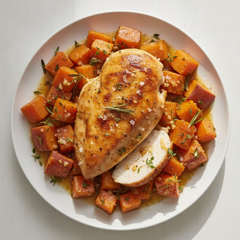 Garlic Herb Roasted Chicken with Root Vegetables