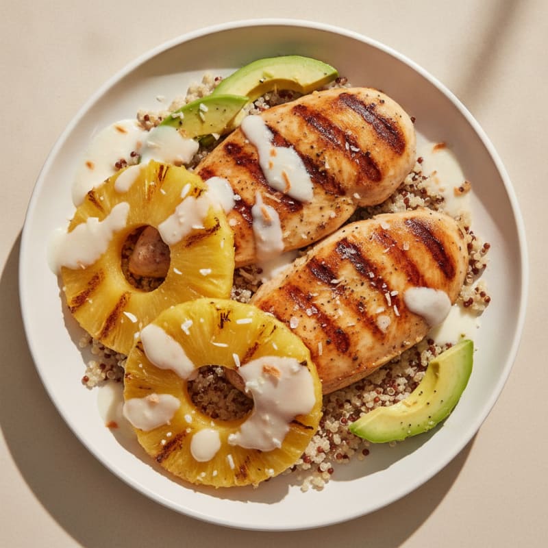Grilled Pineapple and Coconut Glazed Chicken