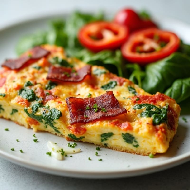 Loaded Veggie Frittata with Crispy Bacon