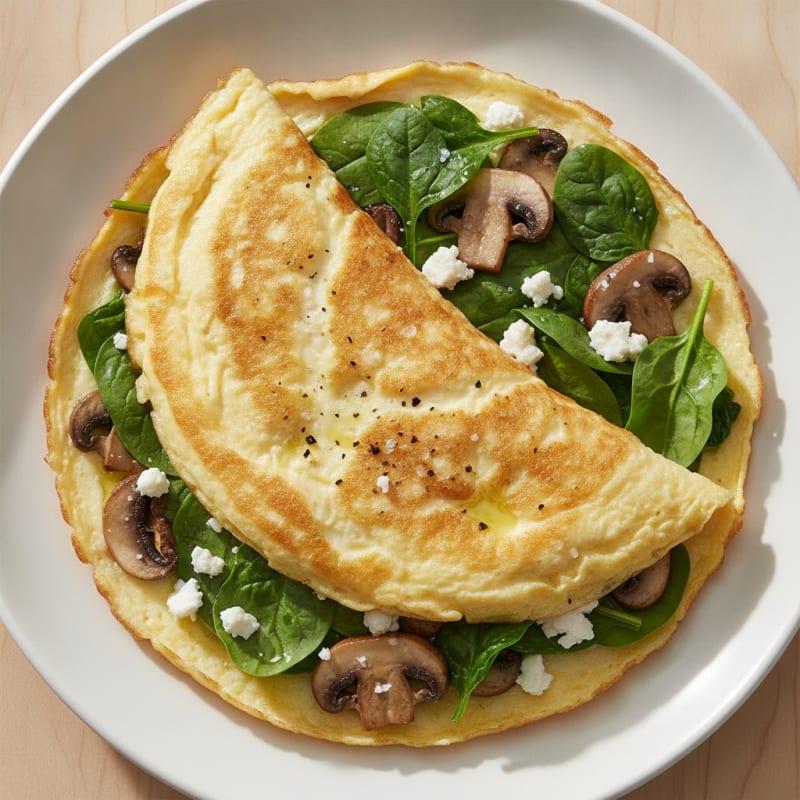 Fluffy Egg White and Spinach Omelet