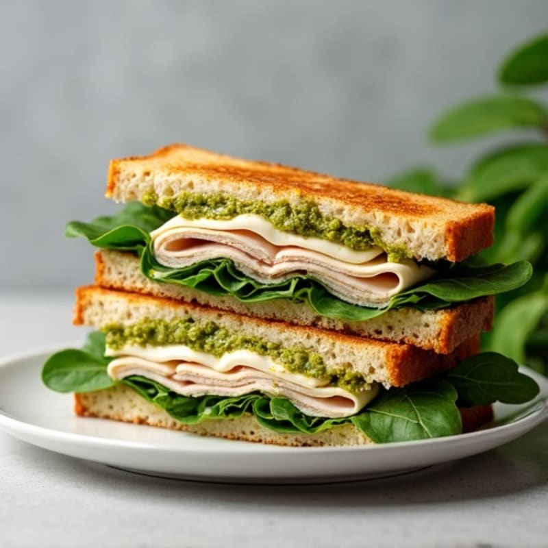 Herb-Pesto Turkey Panini with Fresh Mozzarella