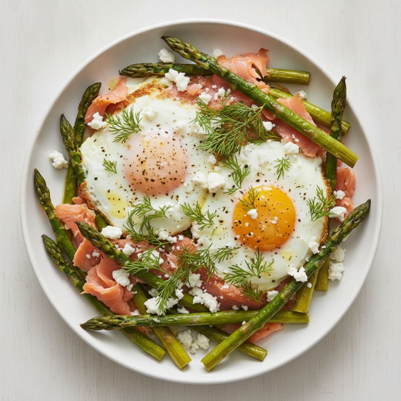 Baked Eggs with Roasted Asparagus