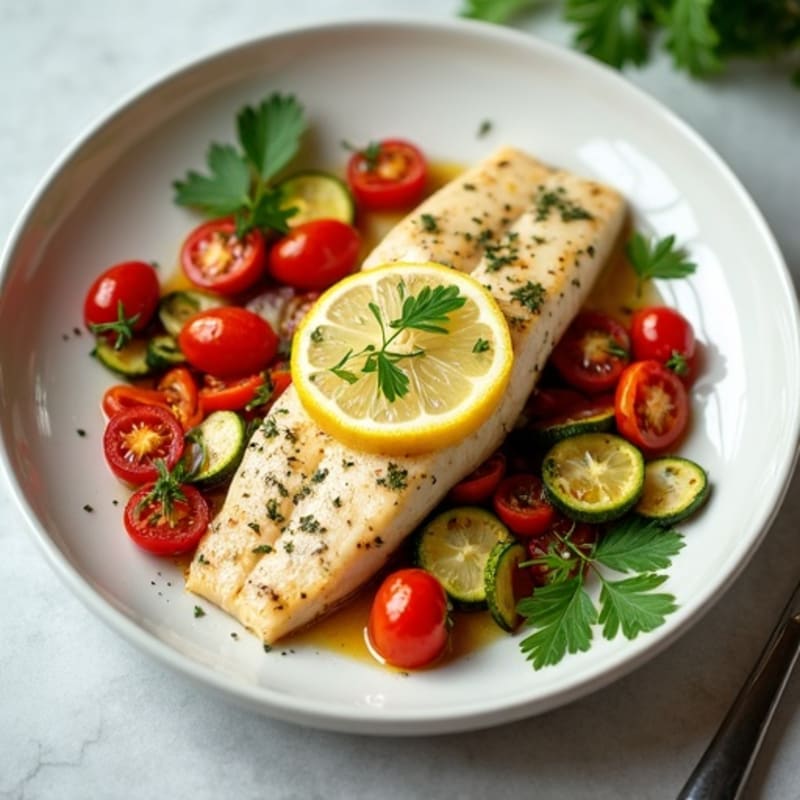 Lemon-Herb Baked Tilapia with Roasted Vegetables