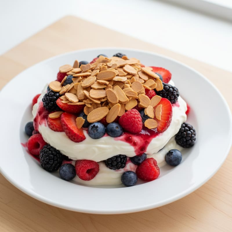 Greek Yogurt Protein Parfait with Mixed Berries