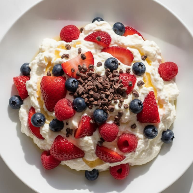 Greek Yogurt Protein Mousse with Mixed Berries