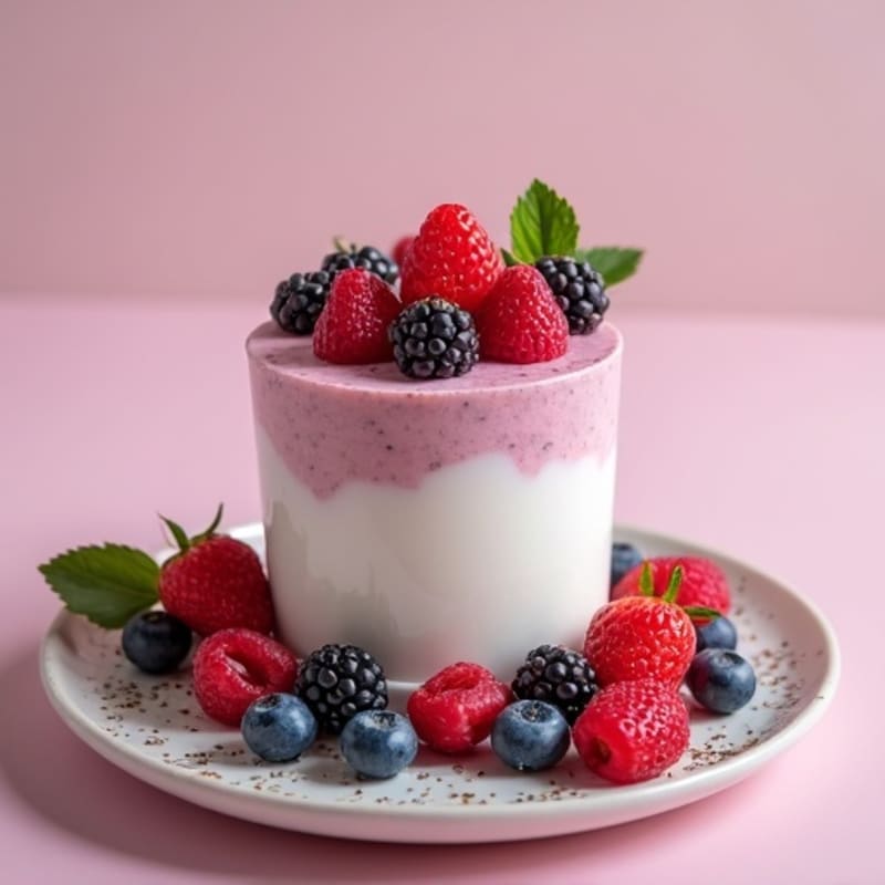 Creamy Greek Yogurt Protein Mousse with Mixed Berries