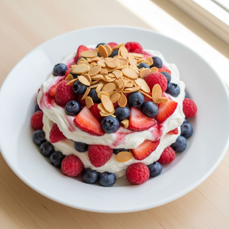 Greek Yogurt Protein Parfait with Mixed Berries