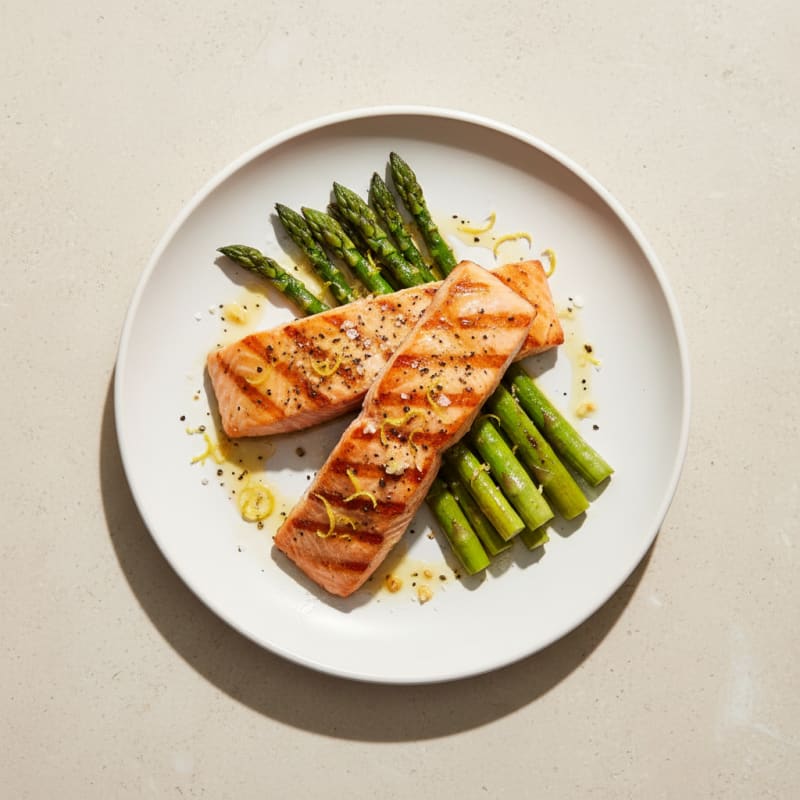 Lemon Herb Grilled Salmon with Asparagus