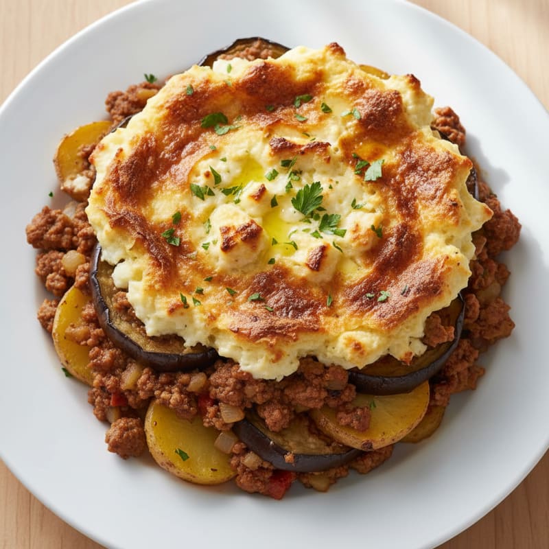 Classic Greek Lamb Moussaka Bake