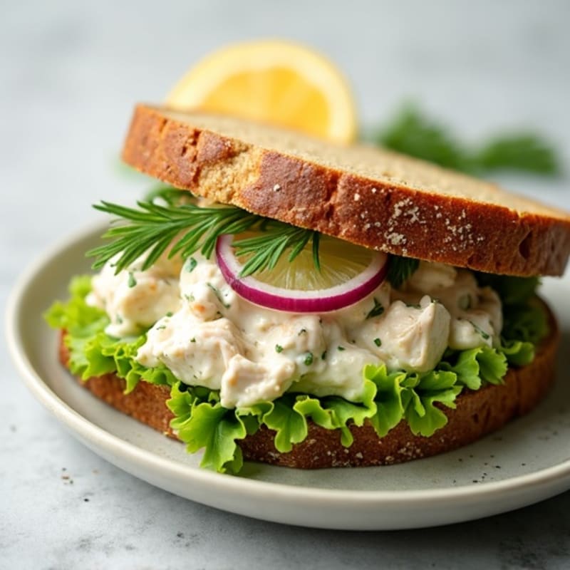 Creamy Lemon Herb Chicken Salad Sandwich
