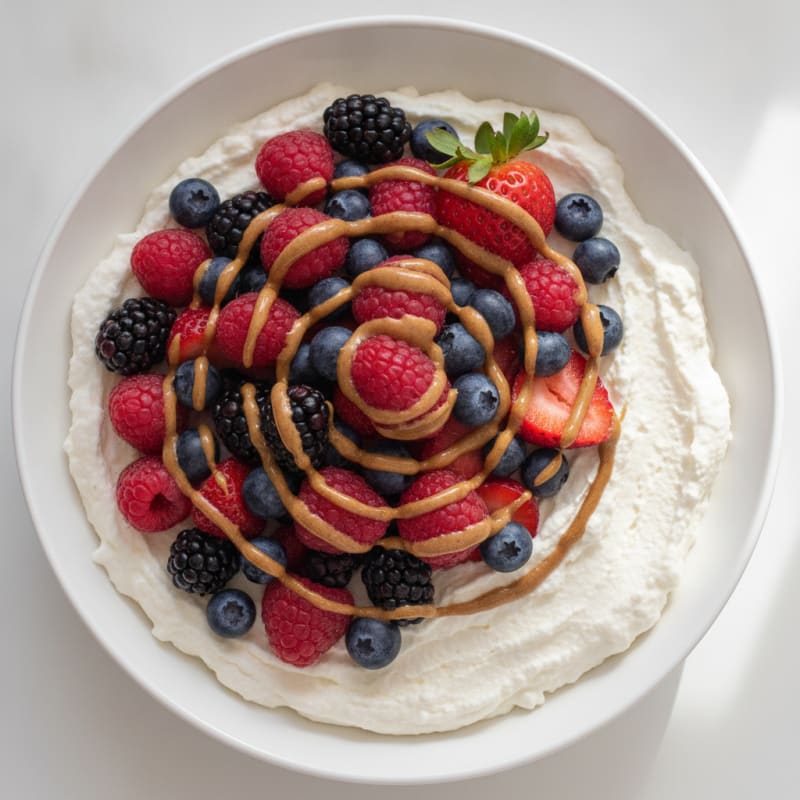 Greek Yogurt Protein Mousse with Mixed Berries