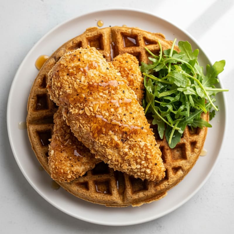Golden Crispy Chicken and Waffles