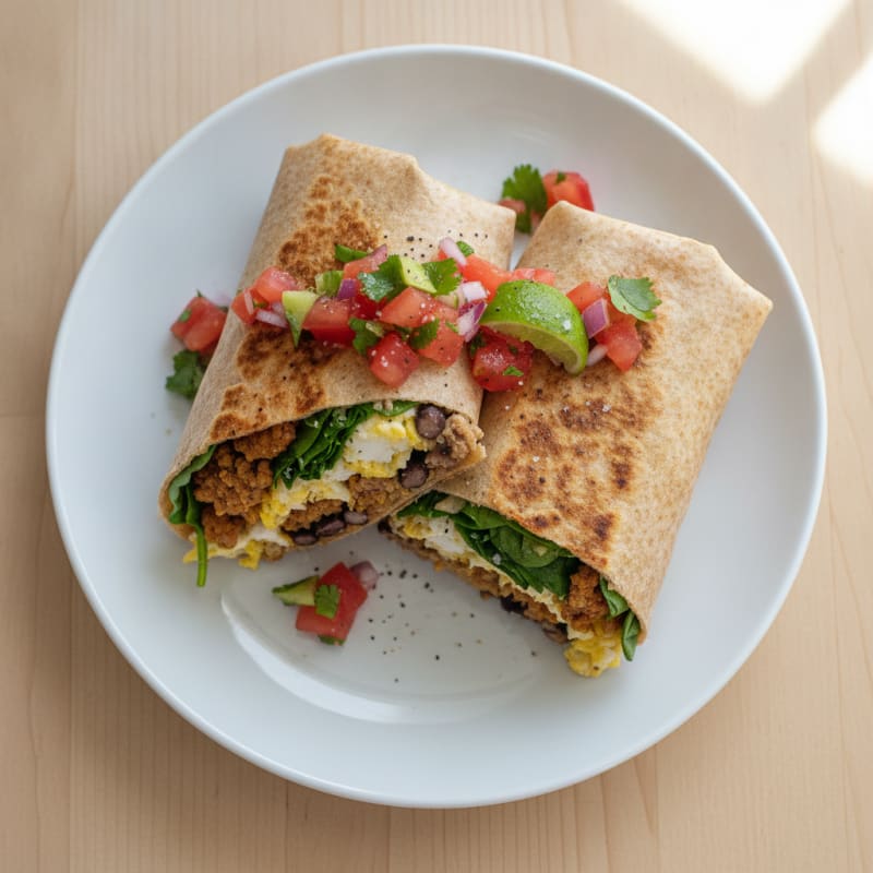 Loaded Protein Breakfast Burrito with Fresh Salsa