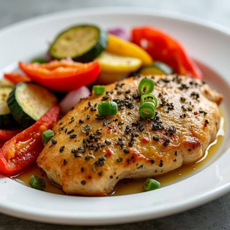 Herb-Crusted Sheet Pan Chicken with Roasted Rainbow Vegetables