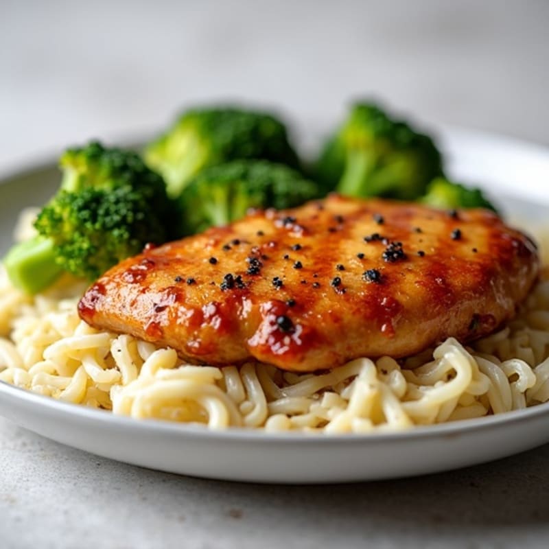 Sticky Honey Garlic Chicken with Roasted Broccoli