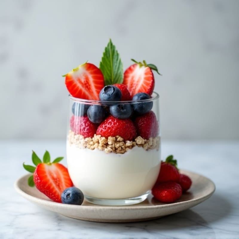 Greek Yogurt Protein Parfait with Mixed Berries