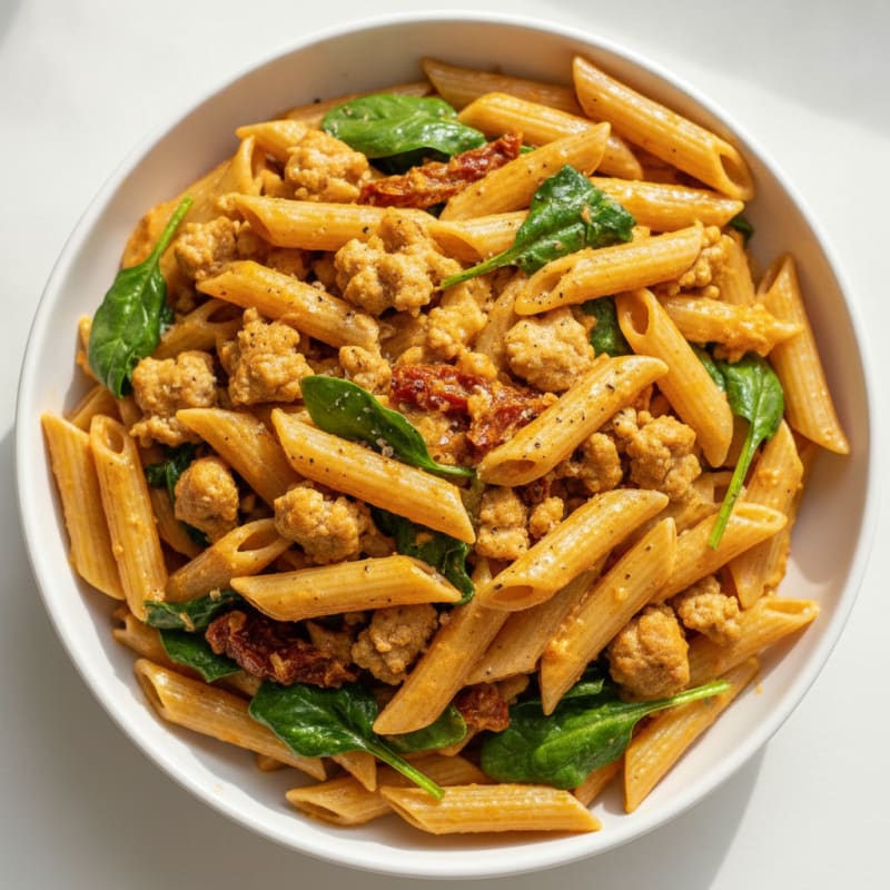 Turkey Pasta with Sun-Dried Tomato Cream Sauce
