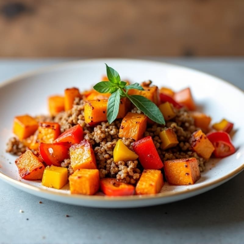 Crispy Sheet Pan Sweet Potato Hash with Lean Ground Turkey and Bell Peppers