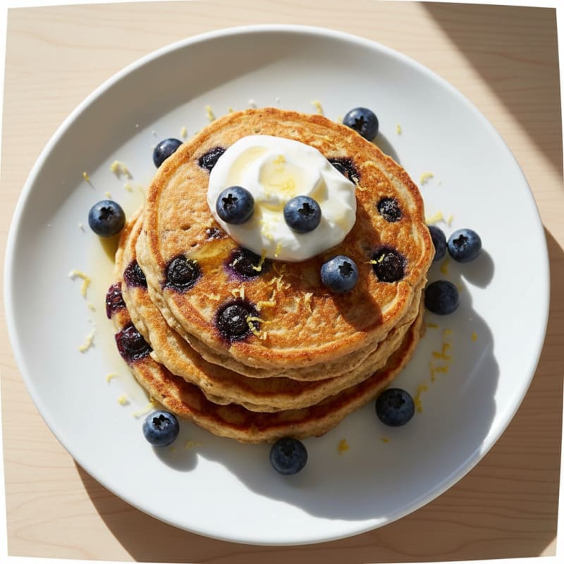 Blueberry Ricotta Pancakes with Lemon Zest