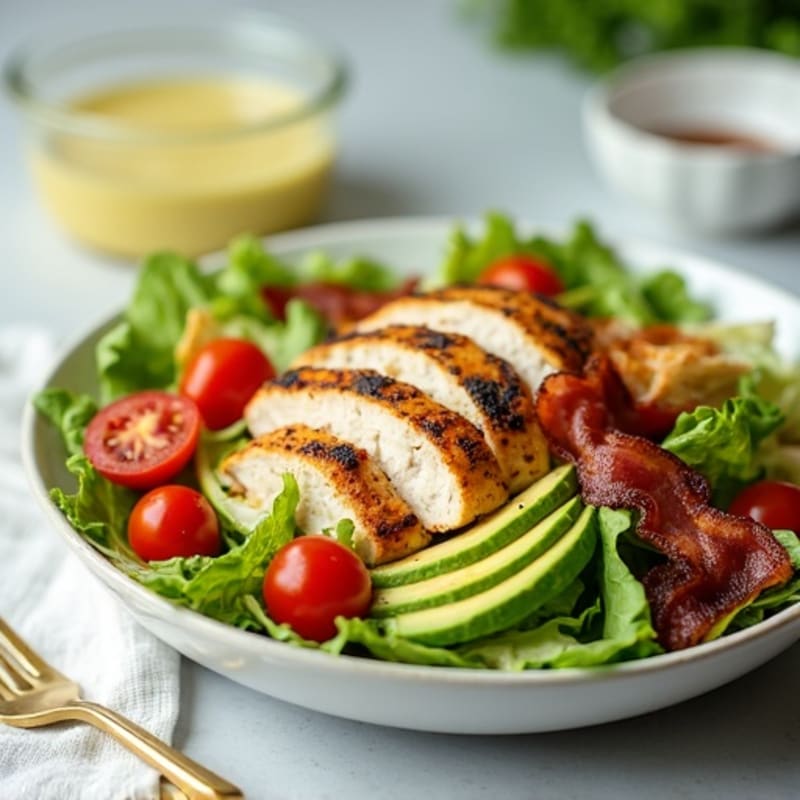 Chicken BLT Salad with Creamy Avocado Dressing