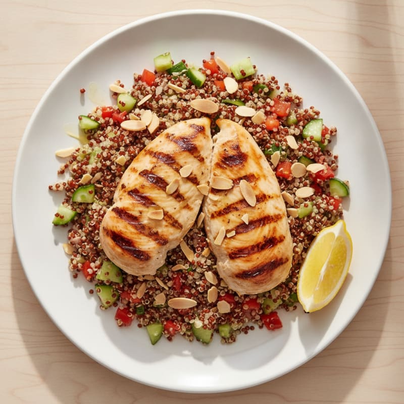 Grilled Chicken Breast with Crunchy Quinoa Salad