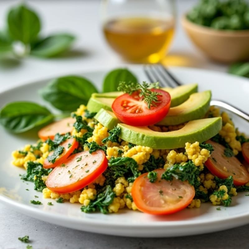 Egg White and Spinach Scramble with Turkey Breast