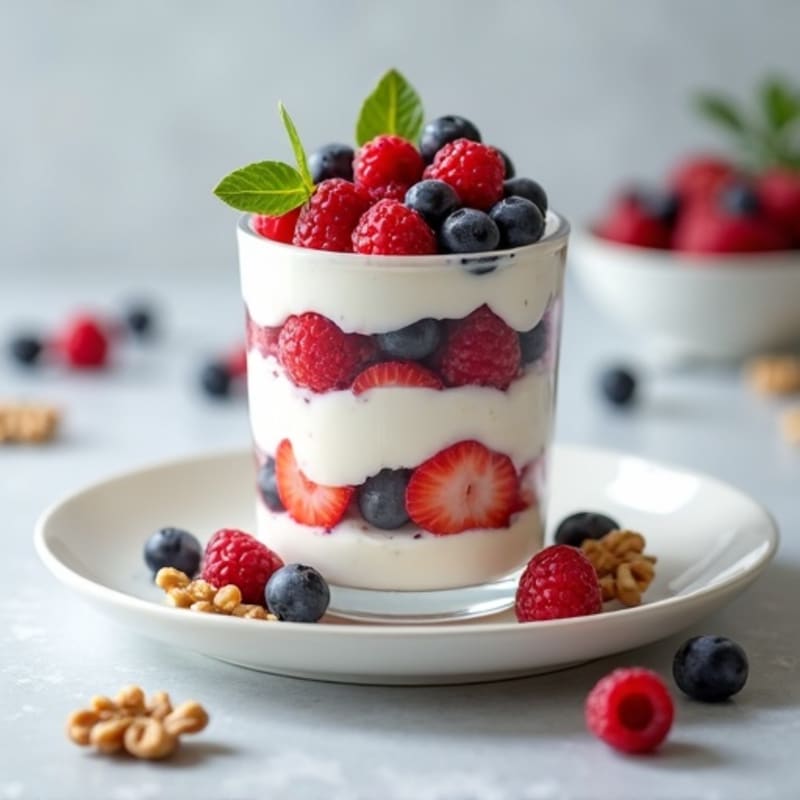 Greek Yogurt Protein Parfait with Mixed Berries