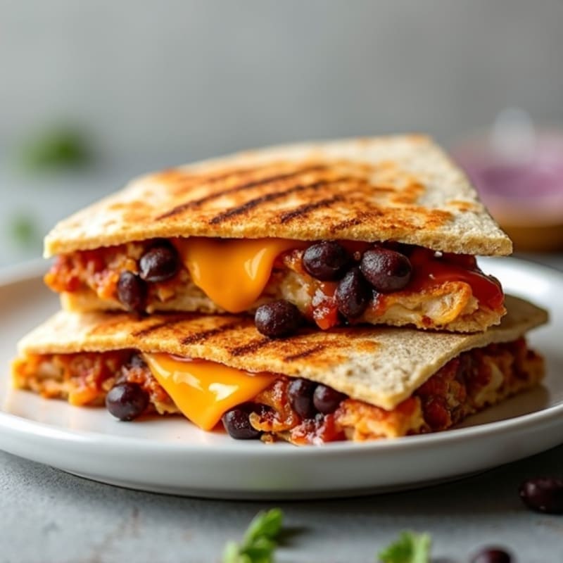 Crispy BBQ Chicken and Black Bean Quesadilla