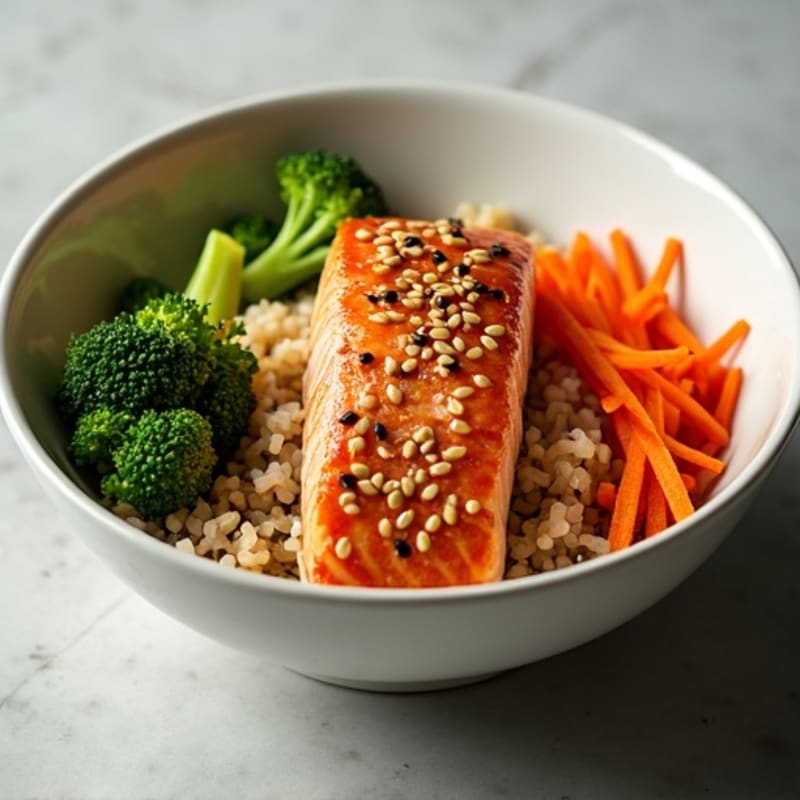 Sesame-Ginger Glazed Salmon Rice Bowl