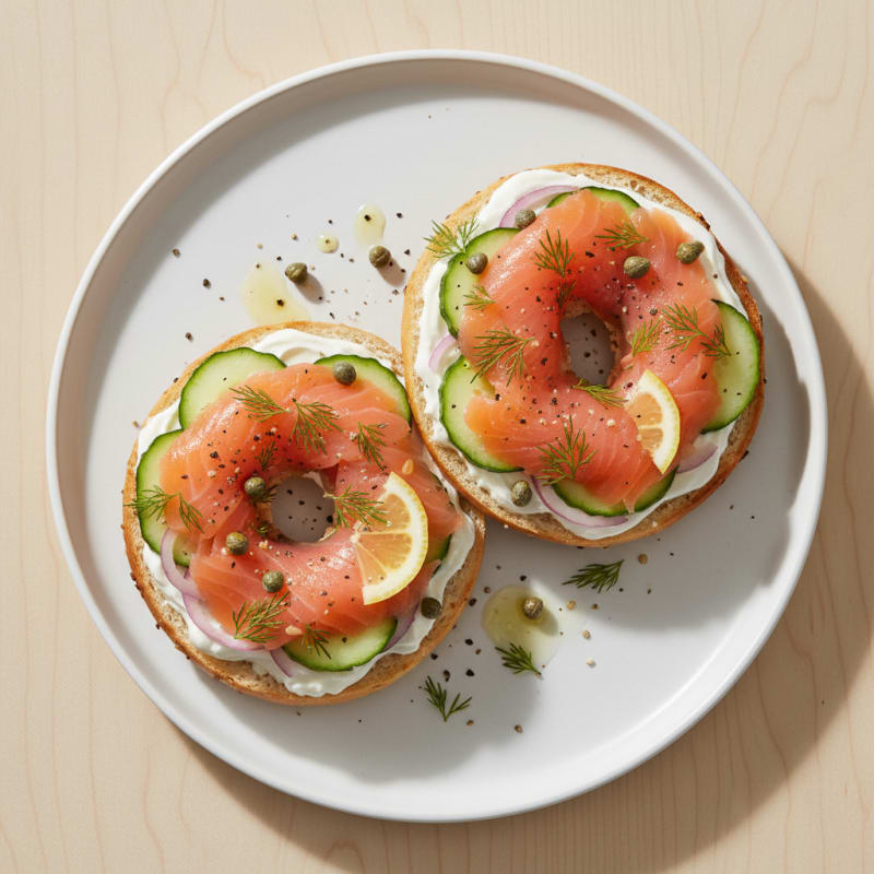 Creamy Smoked Salmon Everything Bagel